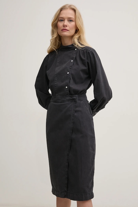 Džínové šaty BA&SH BAKIE mini šedá 1E25BAKI