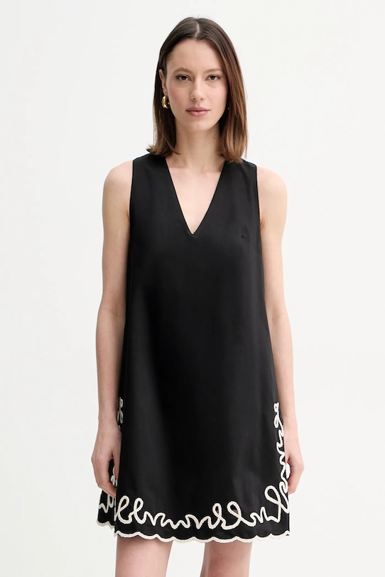 Хлопковое платье BOSS Orange хлопок чёрный 50540370