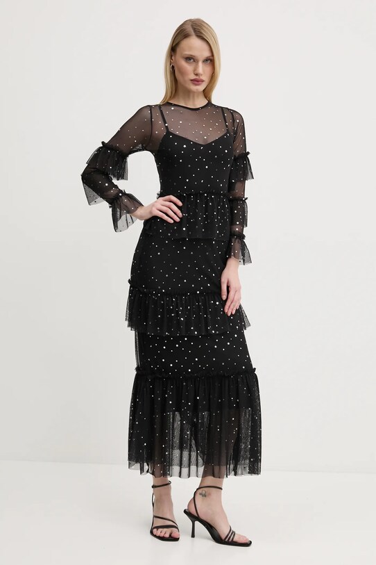 Рокля Never Fully Dressed Star Mesh черен NFDDR1804