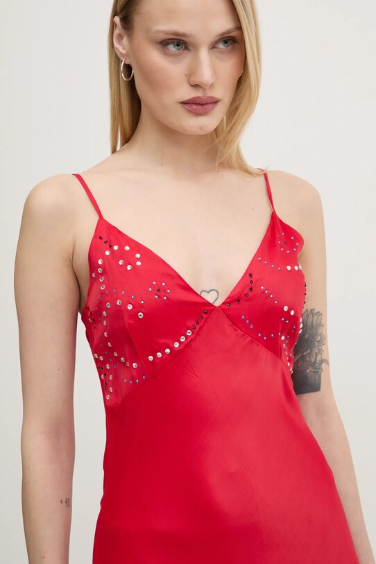 Never Fully Dressed vestito Gem Rhea NFDDR1852 rosso SS25