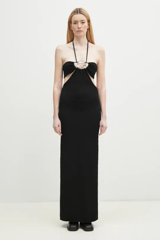 Haljina Coperni Knitted Halter uz tijelo crna COPML135Y3010