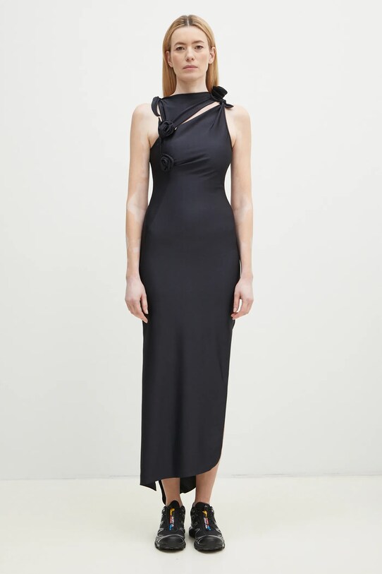 Coperni rochie Asymmetric Flower maxi negru COPR44545C