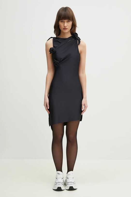 Šaty Coperni Asymmetric Flower COPR154F5001 černá