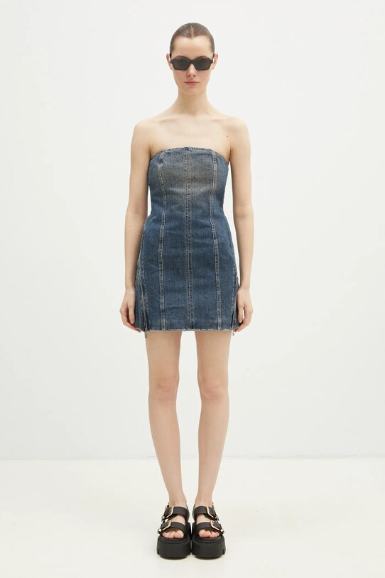 Džínové šaty KSUBI Avenue Dress Sandstorm WPS25DR006 námořnická modř