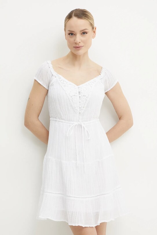 Šaty Guess GAUZE mini bílá W5GK0A.WE340