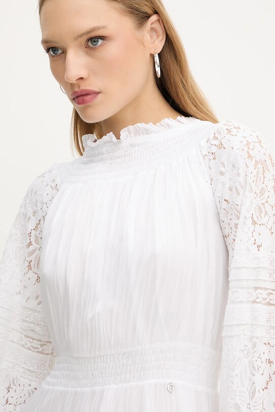 Guess rochie din bumbac AUDREY alb W5GK24.WE550
