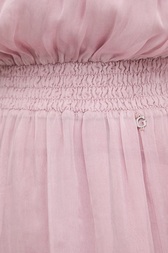 Guess sukienka bawełniana AUDREY W5GK24.WE550 różowy