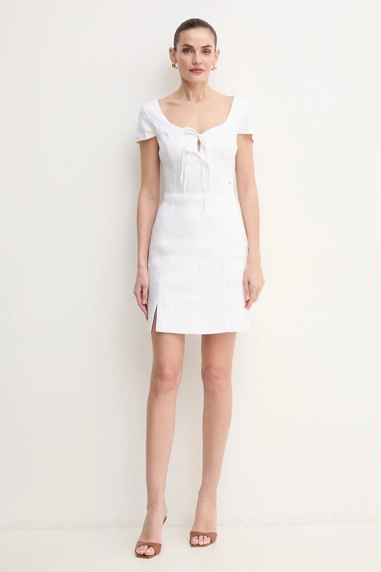 Guess sukienka lniana ISABEAU W5GK41.WH5L2 biały SS25