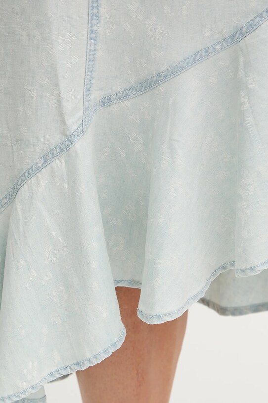 Guess sukienka z domieszką lnu FRANCISCA W5GK44.D5N81 niebieski