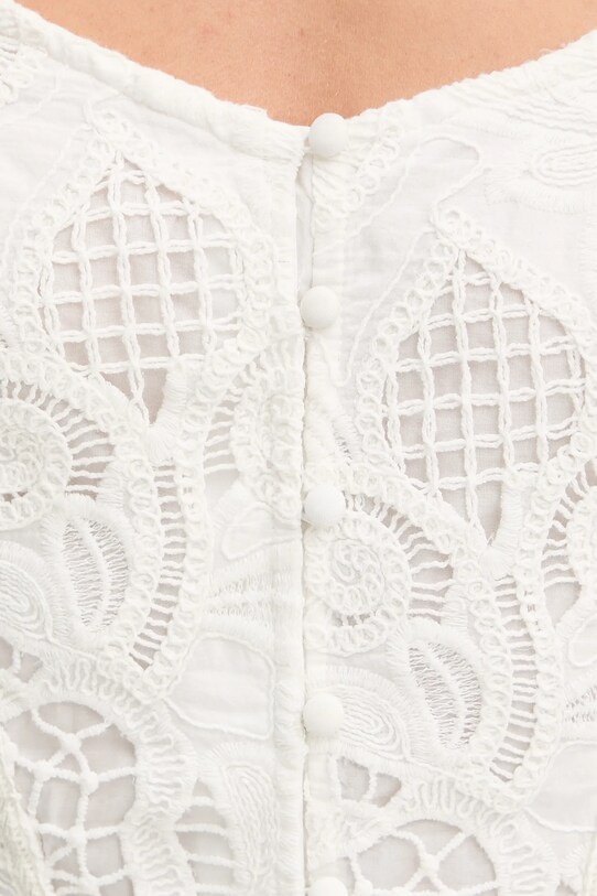 Guess rochie din bumbac DOMITILLA W5GK50.WH521 alb