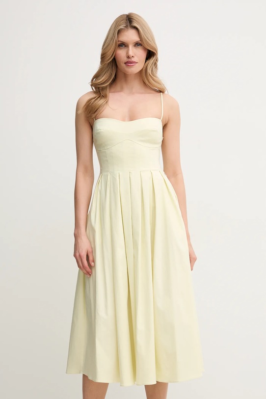 Guess sukienka BRIA z elastanem żółty W5GK61.WGMR2