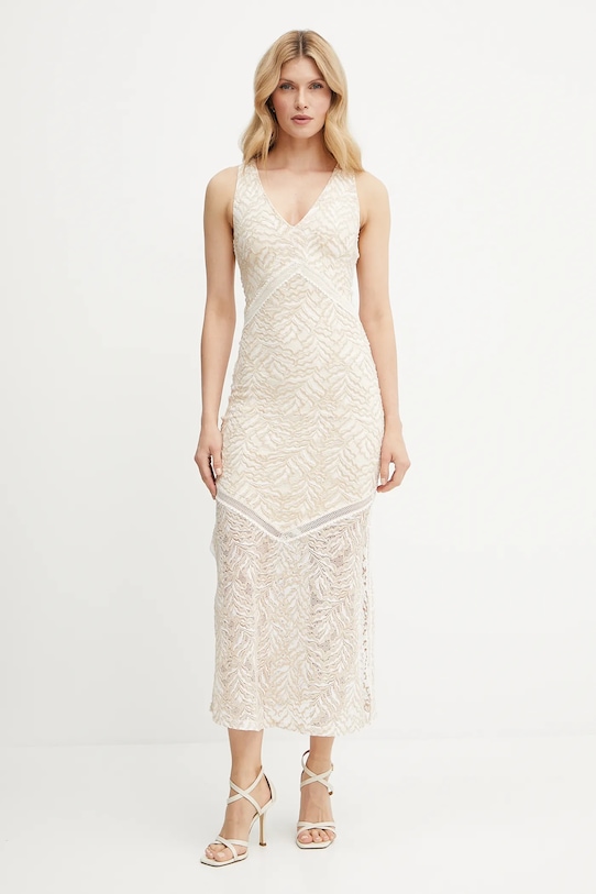Šaty Guess CHRISTEL maxi béžová W5GT37.KCS90
