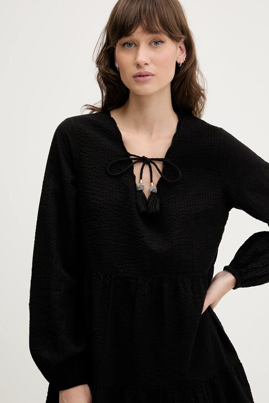 Superdry rochie din bumbac negru W8011914A.02A