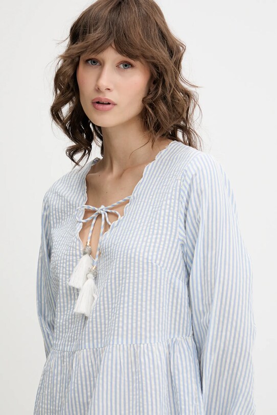 Superdry rochie din bumbac albastru W8011914A.2U7