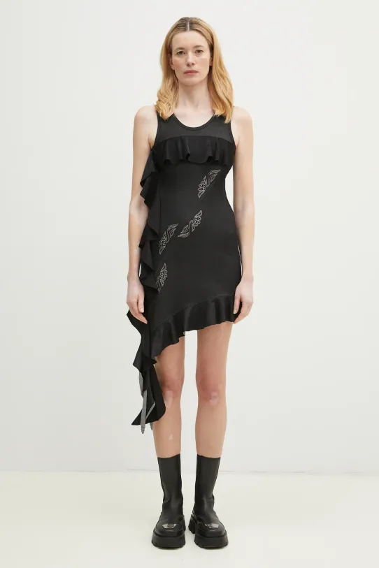 Рокля Andersson Bell Flow Ruffle еластичен черен atb1266w