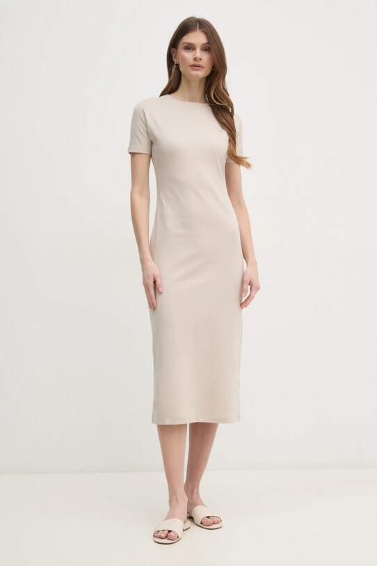 Calvin Klein rochie din bumbac K20K208299 bej SS25