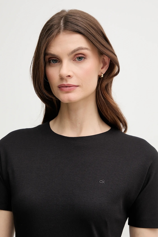 Bombažna obleka Calvin Klein črna K20K208299