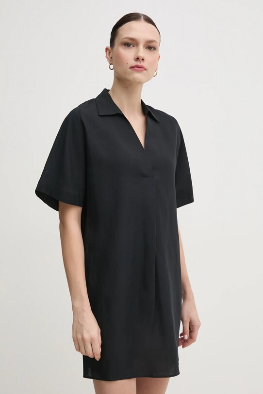 Сукня з домішкою льону Calvin Klein casual чорний K20K208382