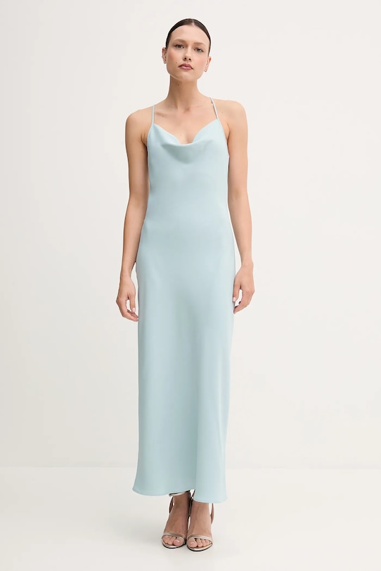 Φόρεμα Calvin Klein στρογγυλό τιρκουάζ LV044B053G