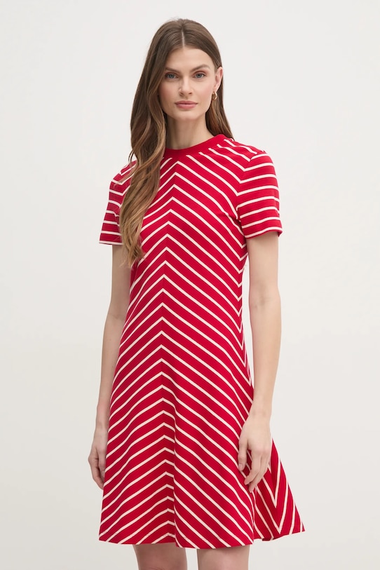 Хлопковое платье Tommy Hilfiger узор красный WW0WW45521