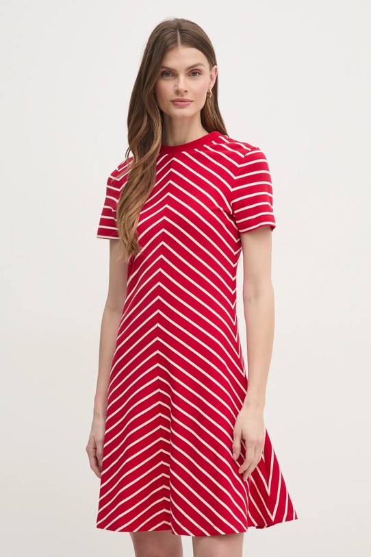 Bavlnené šaty Tommy Hilfiger pásiky červená WW0WW45521