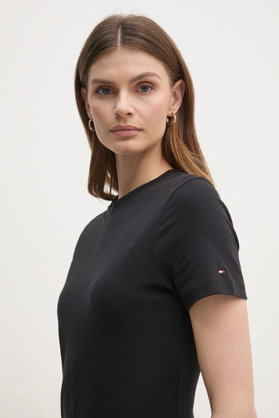 Бавовняна сукня Tommy Hilfiger чорний WW0WW45521