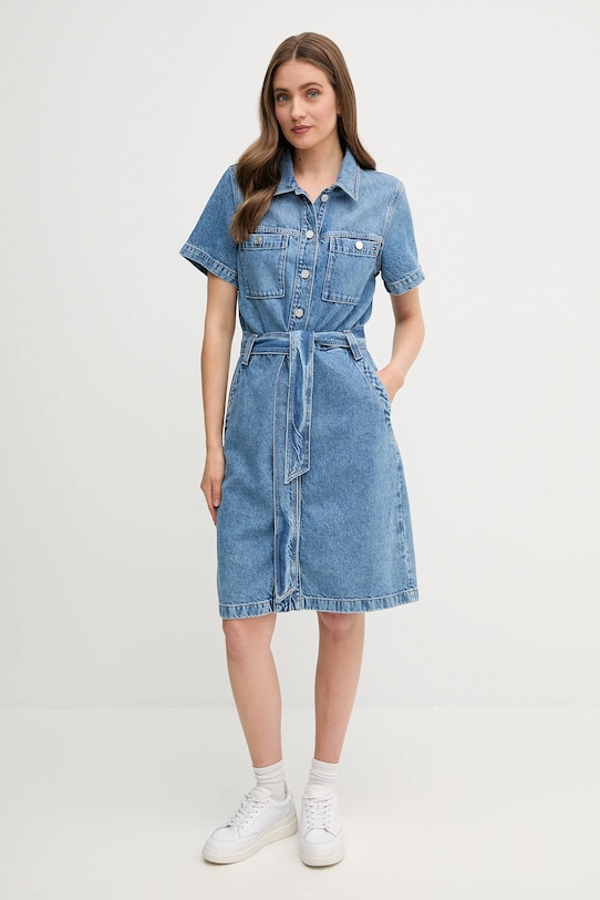 Tommy Hilfiger sukienka jeansowa WW0WW44380 niebieski SS25