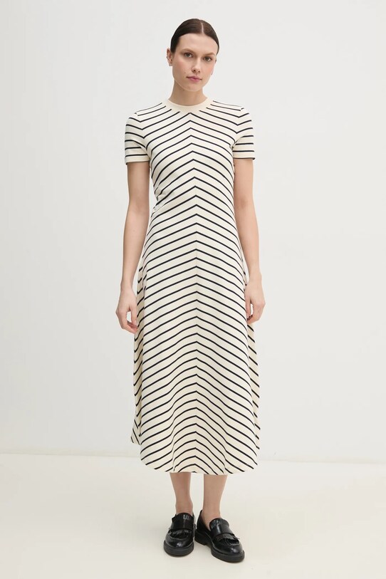 Бавовняна сукня Tommy Hilfiger візерунок бежевий WW0WW44547