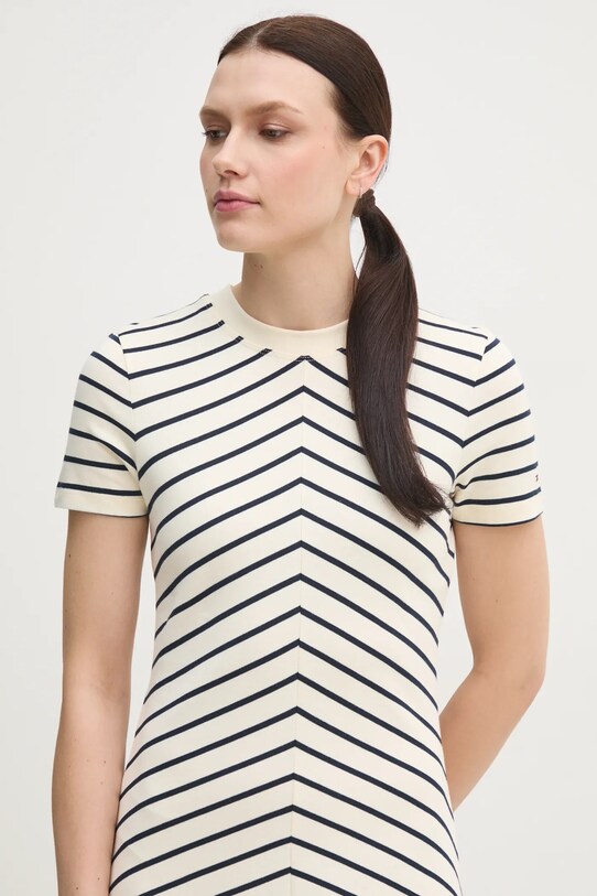 Бавовняна сукня Tommy Hilfiger WW0WW44547 бежевий SS25