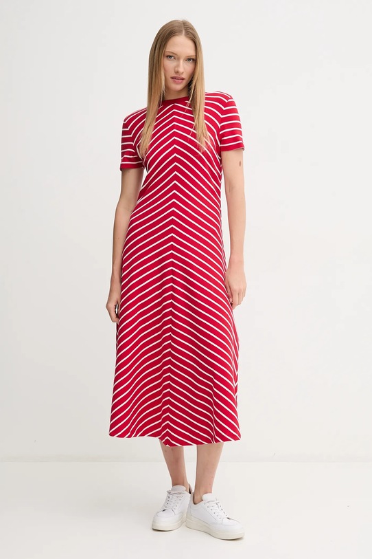 Pamučna haljina Tommy Hilfiger casual crvena WW0WW44547