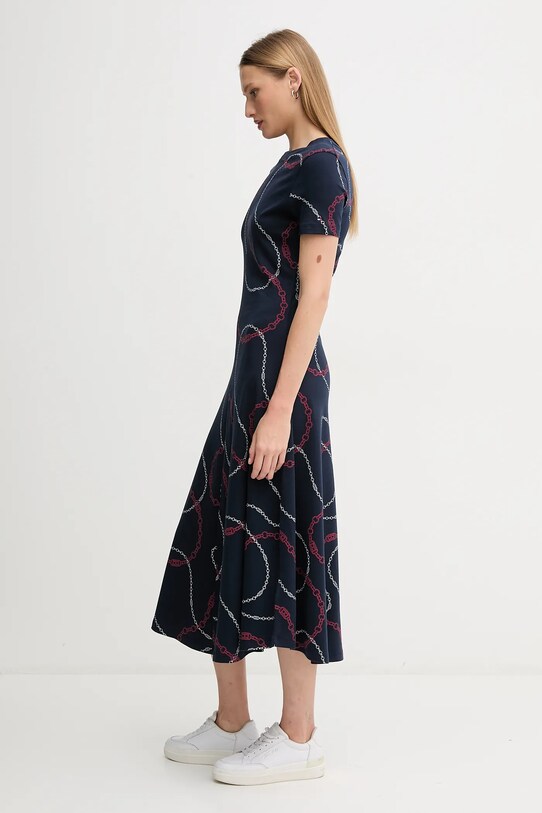 Tommy Hilfiger rochie din bumbac WW0WW44547 bleumarin SS25