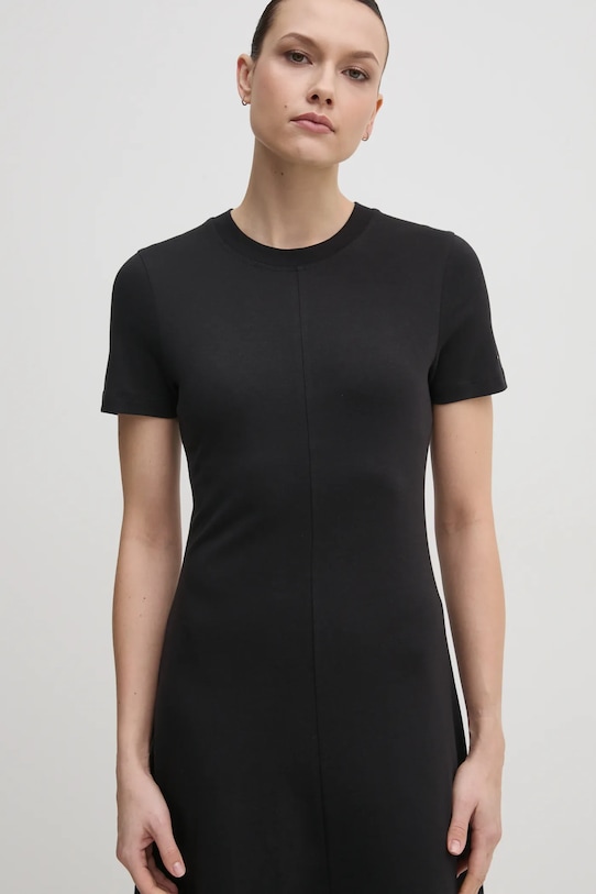 Tommy Hilfiger rochie din bumbac negru WW0WW44547