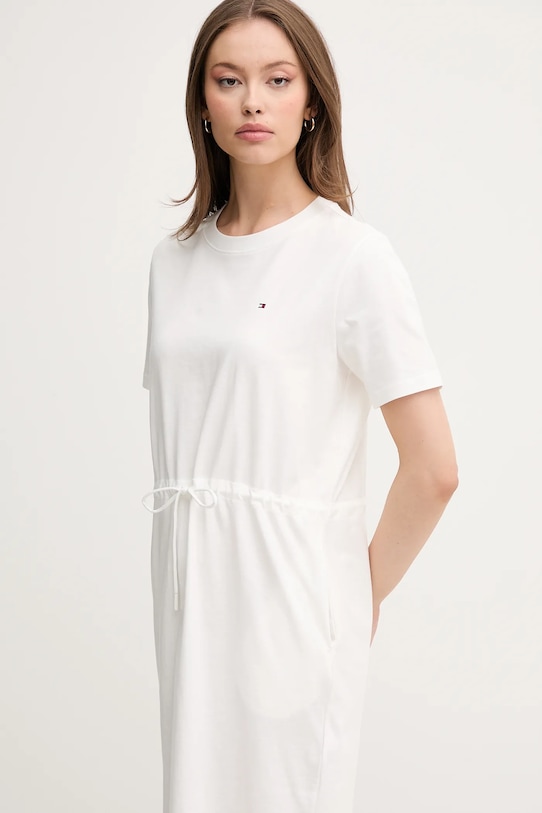 Tommy Hilfiger rochie din bumbac alb WW0WW45529