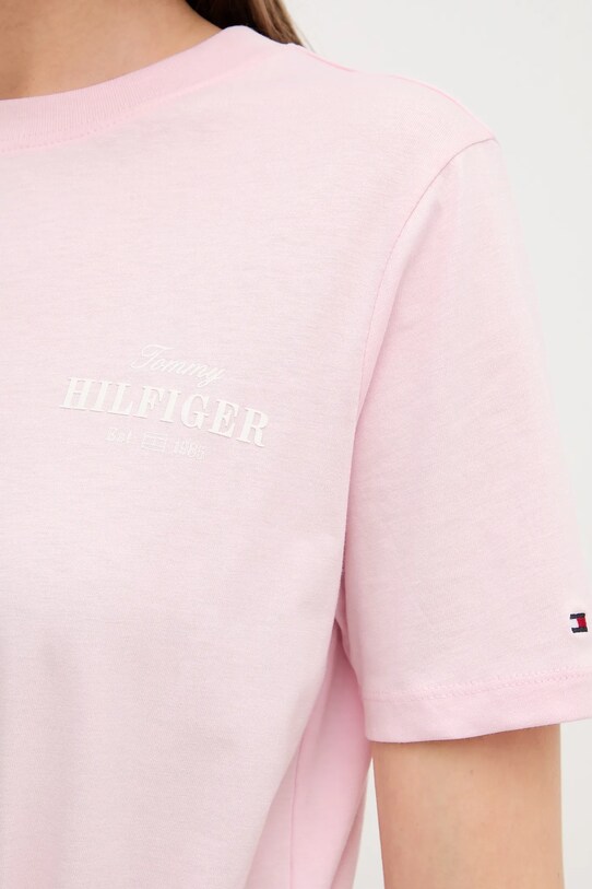 Bombažna obleka Tommy Hilfiger WW0WW45529 roza