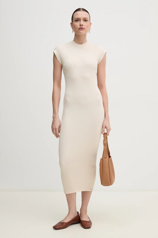 Платье Tommy Hilfiger midi бежевый WW0WW44493