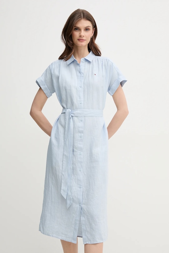 Tommy Hilfiger vászon ruha galléros kék WW0WW44653