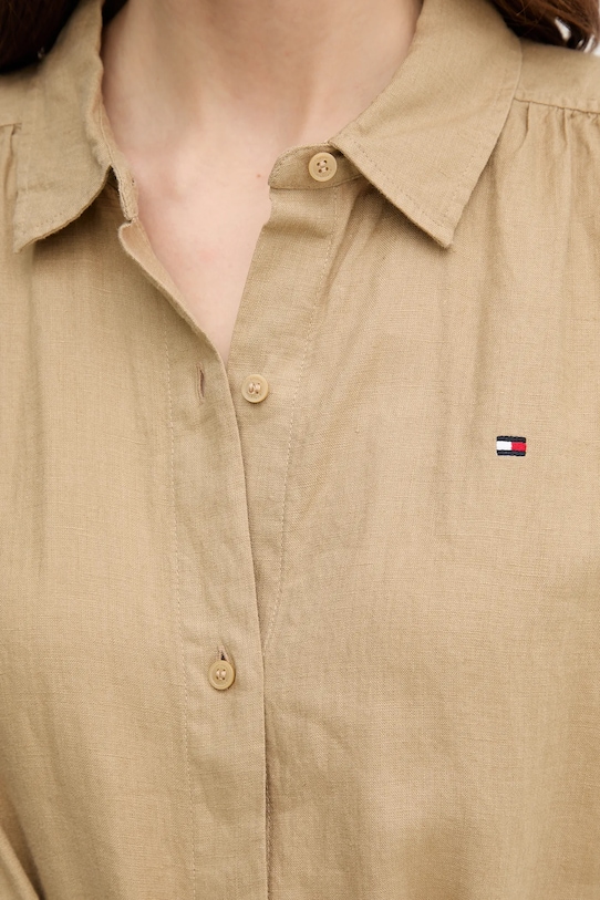 Ленена рокля Tommy Hilfiger WW0WW44653 зелен