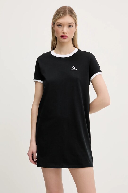 Хлопковое платье Converse casual чёрный 10027377.A02