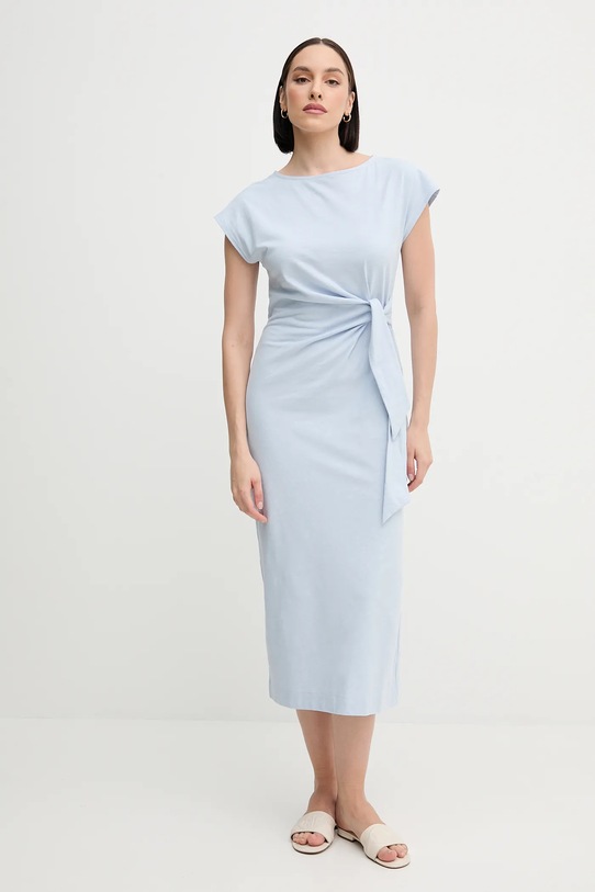 Odzież Tommy Hilfiger sukienka bawełniana WW0WW45159 niebieski