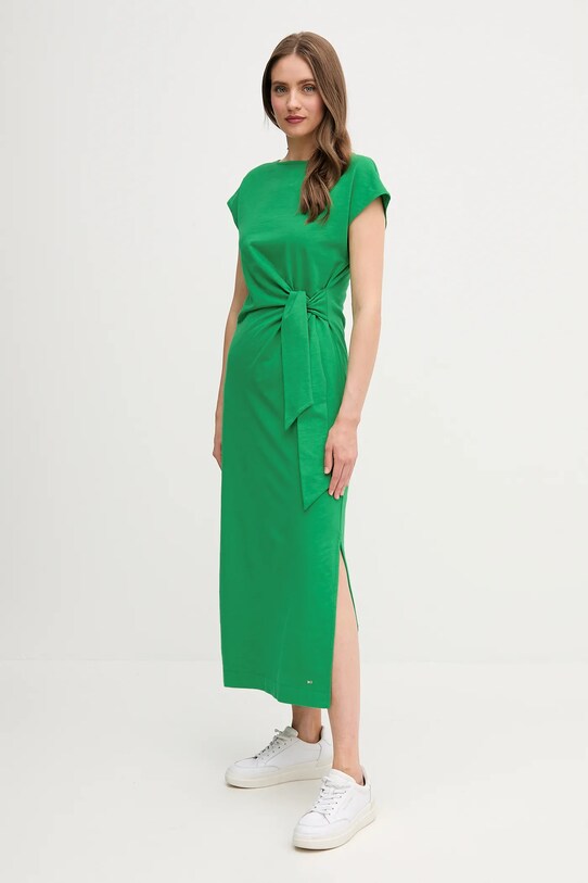 Бавовняна сукня Tommy Hilfiger WW0WW45159 зелений SS25