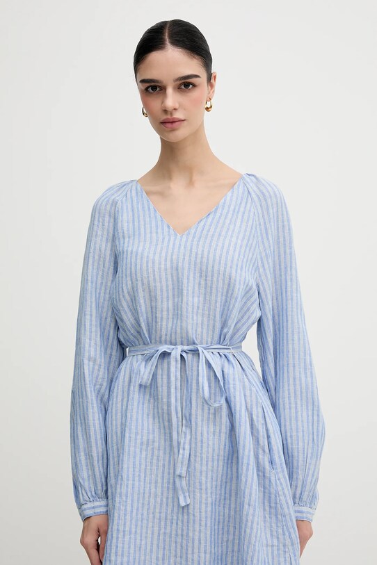 Льняна сукня Tommy Hilfiger блакитний WW0WW44666