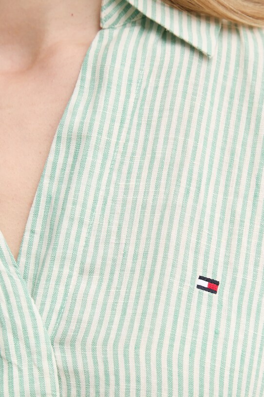 Tommy Hilfiger sukienka lniana WW0WW44672 zielony