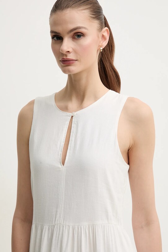 Lněné šaty Dkny DJ5D9059 béžová