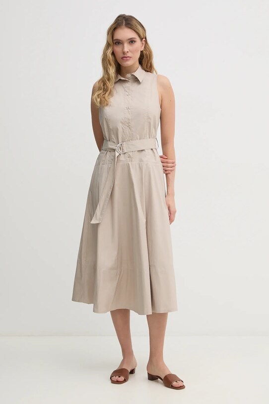 Памучна рокля Dkny DJ5D9073 бежов SS25