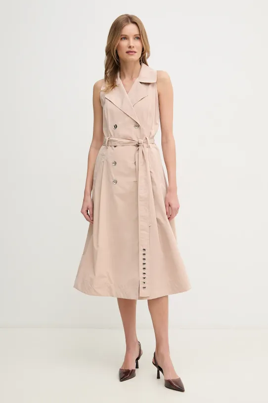 Dkny vestito midi beige DD5P1H93