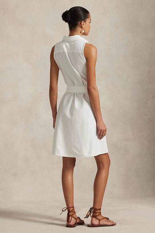 Bavlněné šaty Polo Ralph Lauren 211906437 bílá SS25