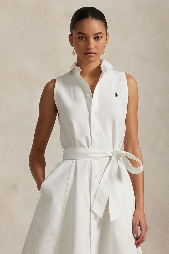 Oblečení Bavlněné šaty Polo Ralph Lauren 211906437 bílá