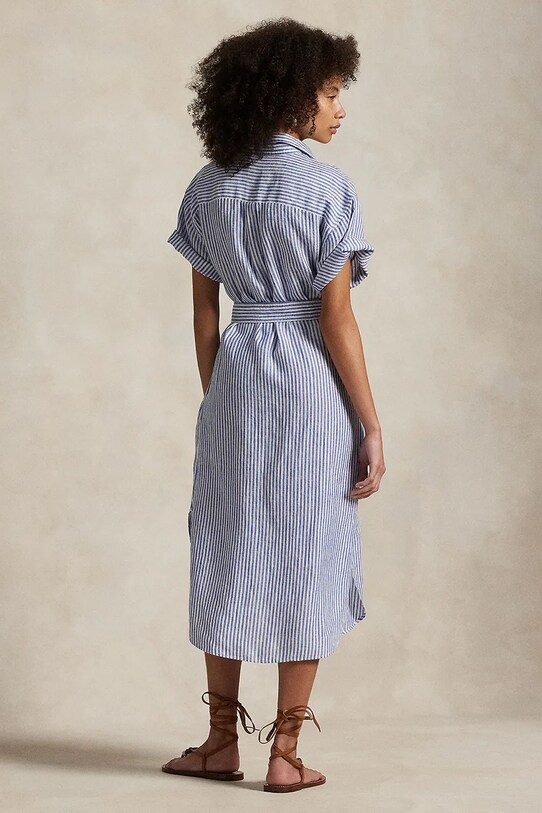 Polo Ralph Lauren rochie din in 211965843 alb SS25