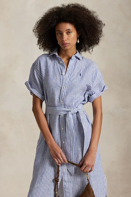 Îmbrăcăminte Polo Ralph Lauren rochie din in 211965843 alb