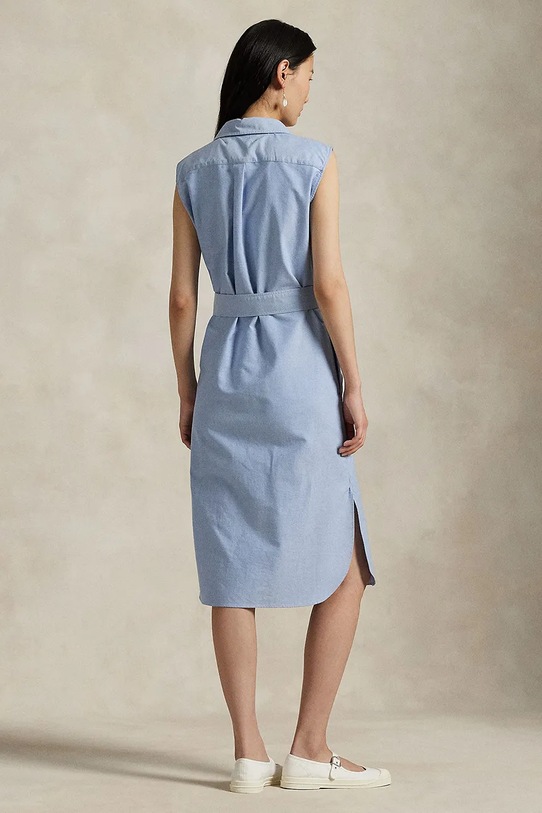Polo Ralph Lauren rochie din bumbac 211965853 albastru SS25